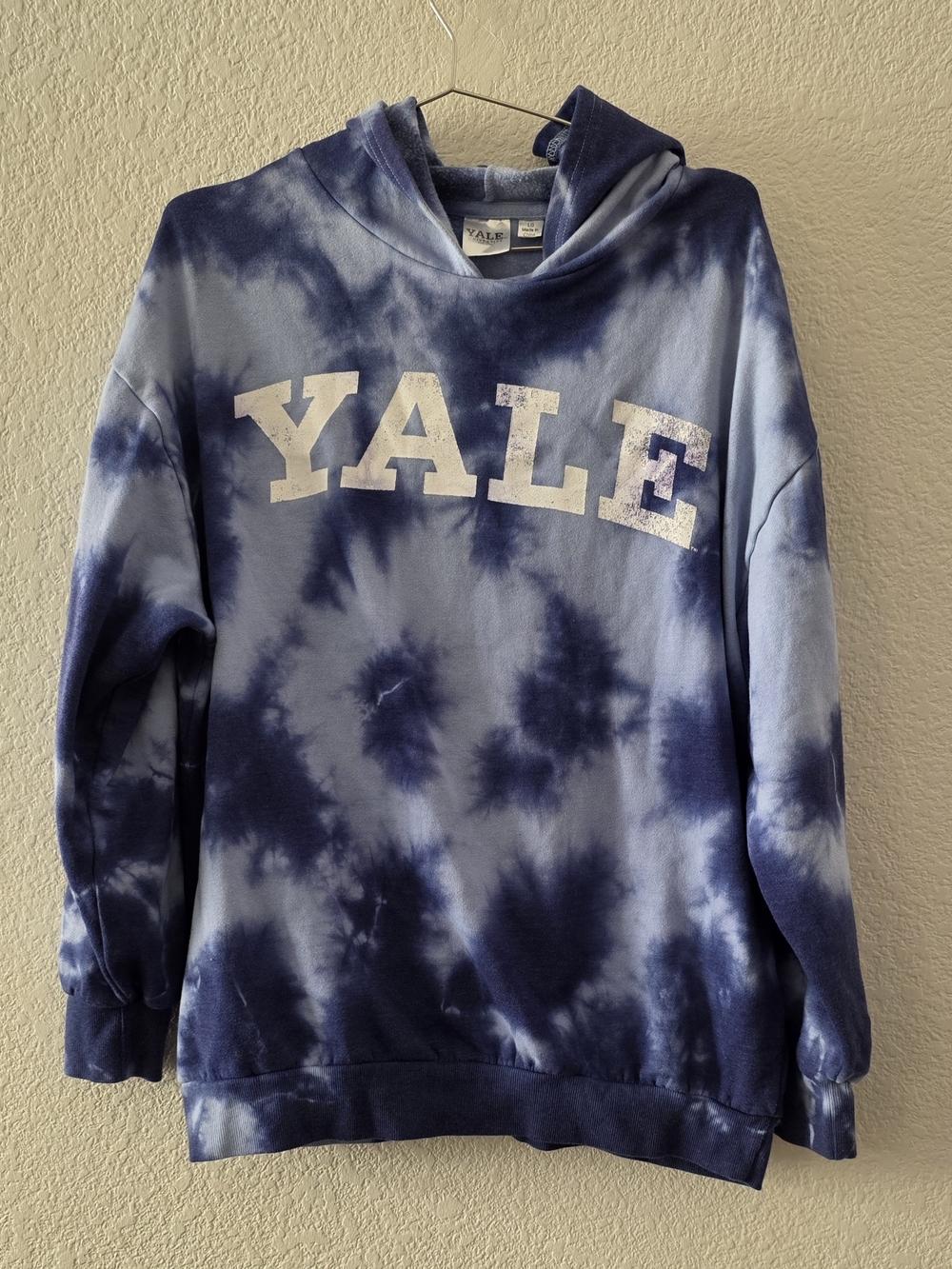 LG Navy and White Tie-Dye YALE Hoodie